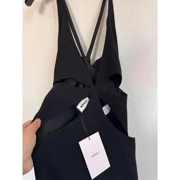 MONOT Cutout Halter Maxi Dress black US8 - joarbit.com